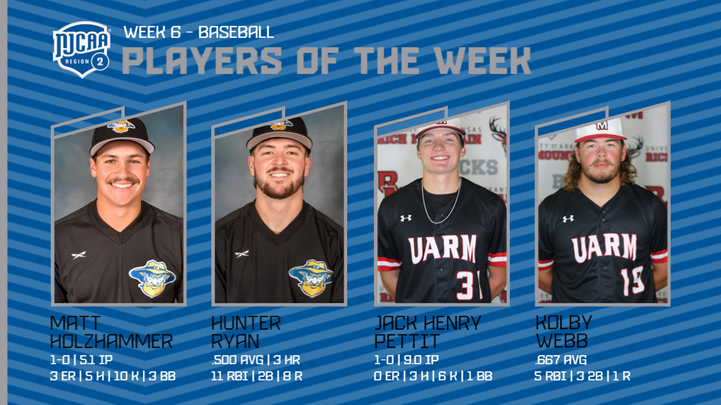 March 27 - April 2, 2023 - Baseball Players of the Week