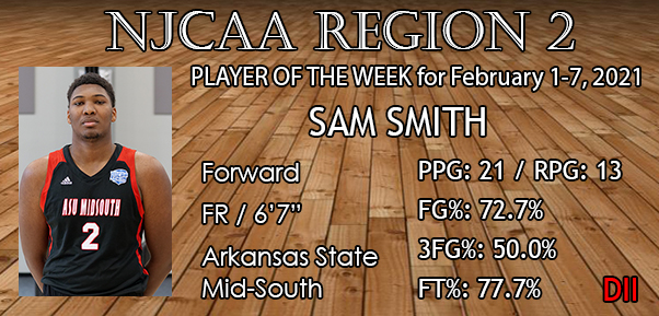 Region 2 Player of the Week for February 1-7, 2021