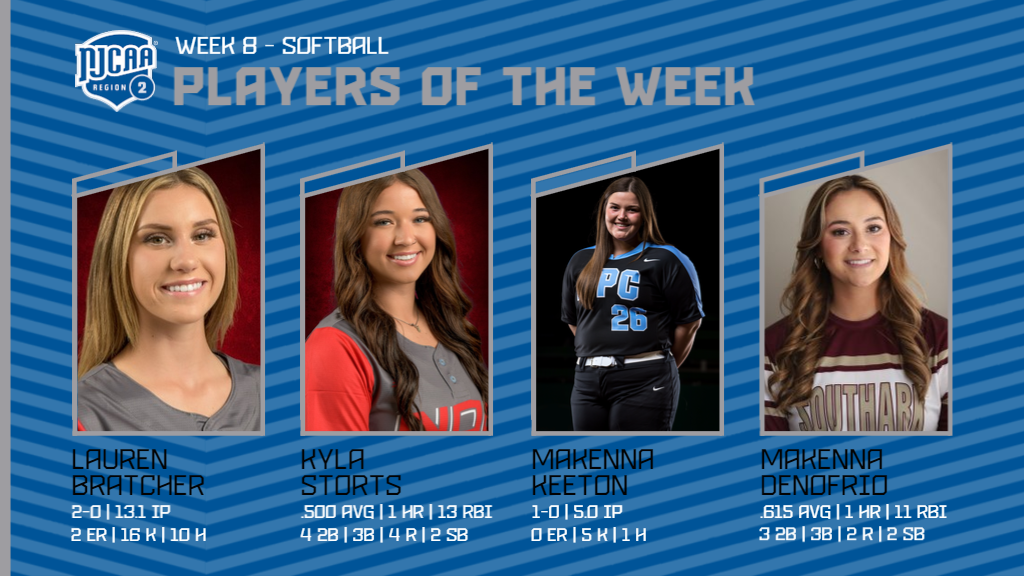 April 10th-18th, 2023 Softball Players of the Week