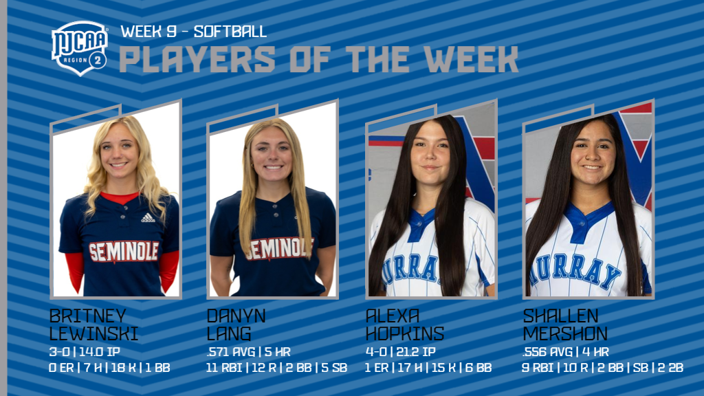 April 17 - 23, 2023 - Softball Players of the Week